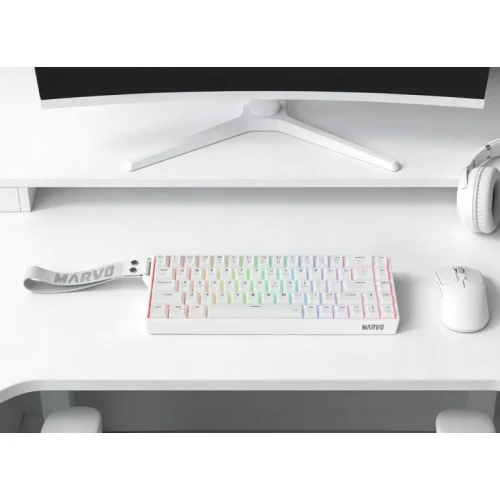 Klawiatura mechaniczna Marvo Saber 65W RGB Wireless White