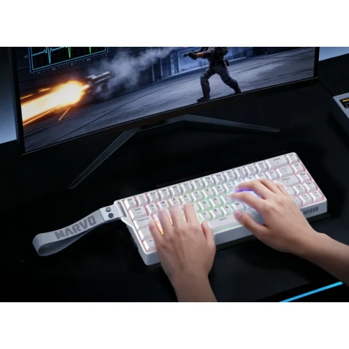 Klawiatura mechaniczna Marvo Saber 65W RGB Wireless White