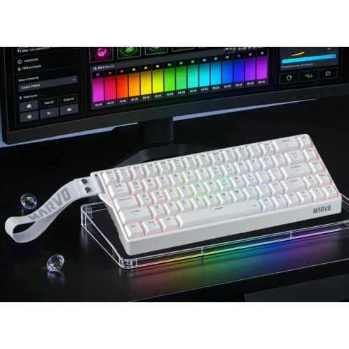 Klawiatura mechaniczna Marvo Saber 65W RGB Wireless White