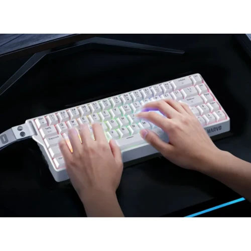 Klawiatura mechaniczna Marvo Saber 65W RGB Wireless White