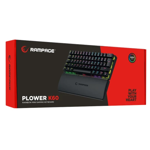 Klawiatura Rampage PLOWER K60 RGB Black Red Switch