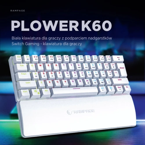 Klawiatura Rampage PLOWER K60 RGB White Blue Switch