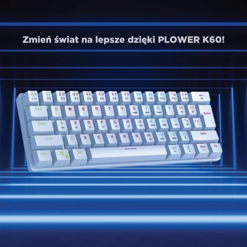 Klawiatura Rampage PLOWER K60 RGB White Blue Switch