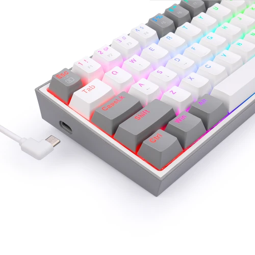 Klawiatura Redragon K617 Fizz RGB white/grey