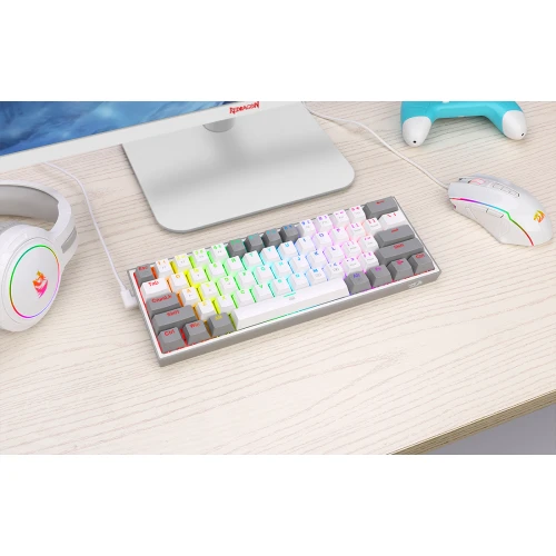 Klawiatura Redragon K617 Fizz RGB white/grey