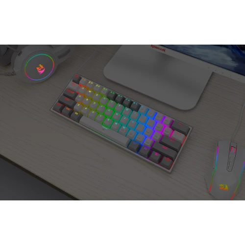 Klawiatura Redragon K617 Fizz RGB white/grey