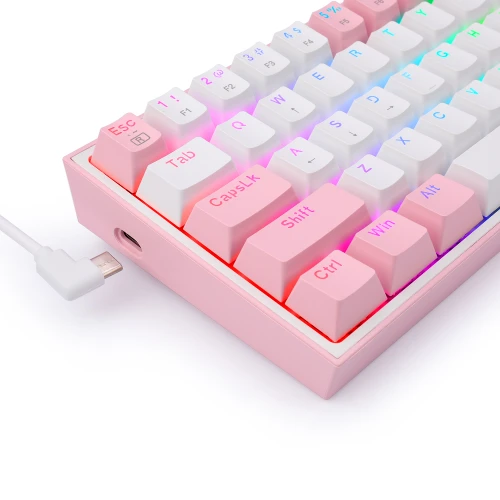 Klawiatura Redragon K617 Fizz RGB white/pink