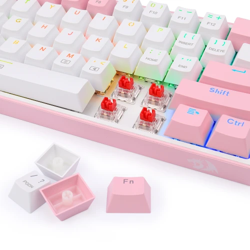 Klawiatura Redragon K617 Fizz RGB white/pink