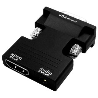 Konwerter HDMI Żeński na VGA D-Sub Męski + 3.5mm Audio