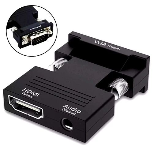 Konwerter HDMI Żeński na VGA D-Sub Męski + 3.5mm Audio