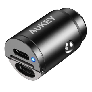 Ładowarka samochodowa Aukey CC-A4 2x USB-C, PD 30W