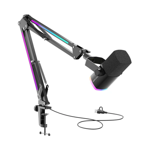 Mikrofon Fifine AM8PROT RGB XLR/USB Black