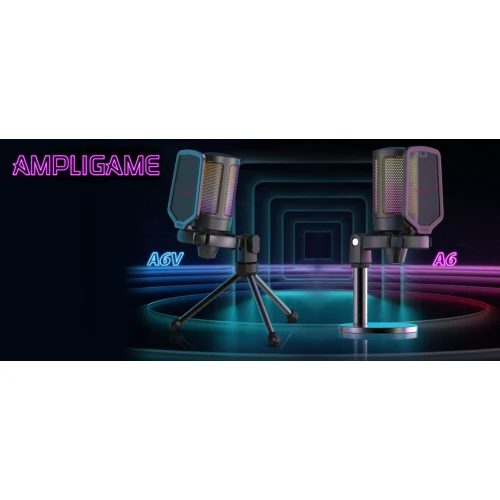 Mikrofon pojemnościowy Fifine A6V Ampligame RGB USB Black
