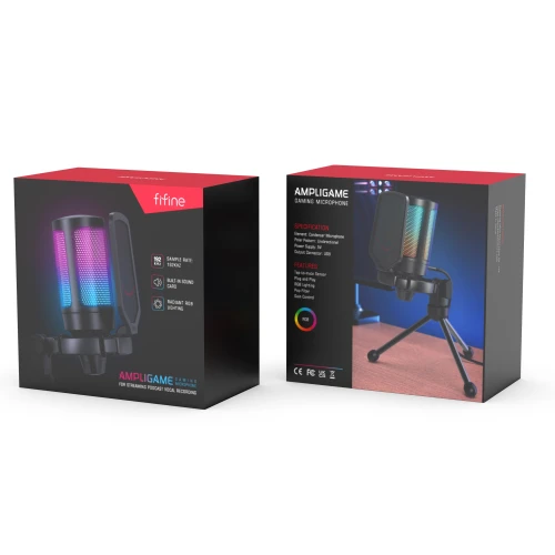 Mikrofon pojemnościowy Fifine A6V Ampligame RGB USB Black
