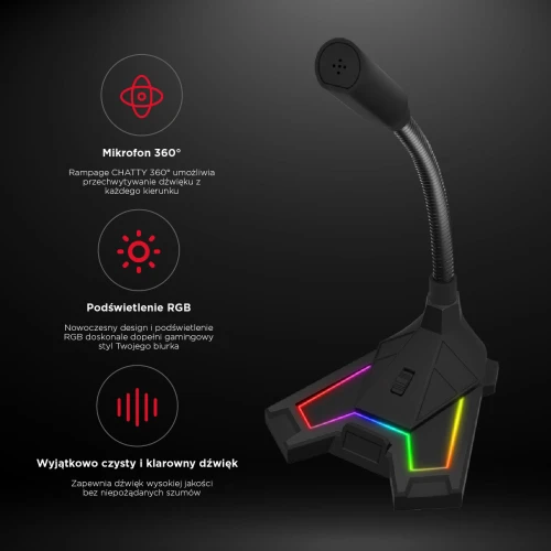 Mikrofon Rampage Chatty RGB USB