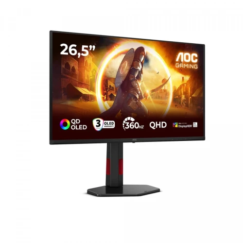 Monitor AOC 26.5" Q27G4SDR WQHD QD-OLED 360Hz Pivot 