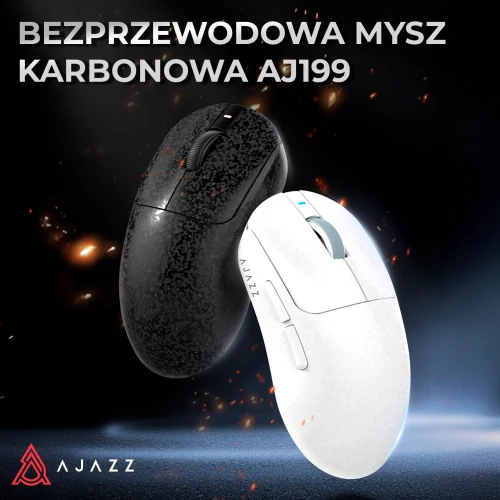 Mysz gamingowa Ajazz AJ199 Carbon Fiber Bezprzewodowa Czarna