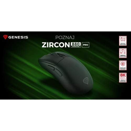Mysz Genesis Zircon 880 Pro 8K Wireless Czarna
