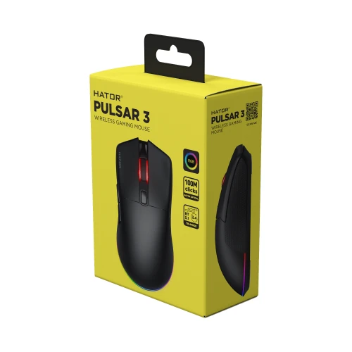 Mysz HATOR Pulsar 3 RGB Wireless Czarna