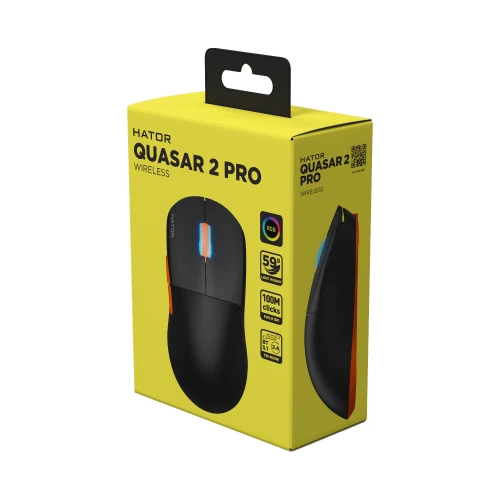 Mysz HATOR Quasar 2 PRO Wireless Black/Orange  