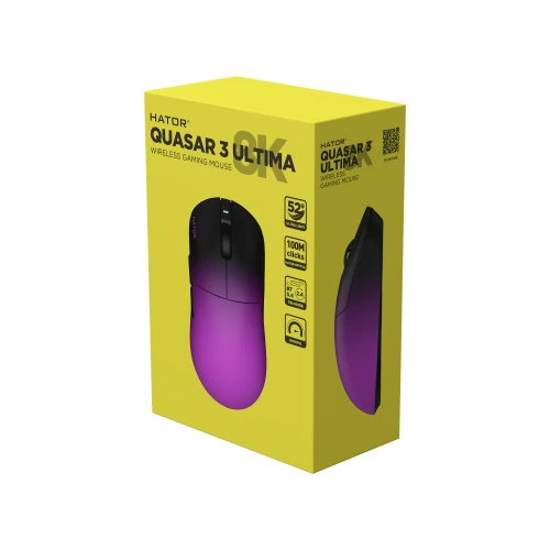 Mysz HATOR Quasar 3 ULTIMA 8K Wireless Black Violet Gradient