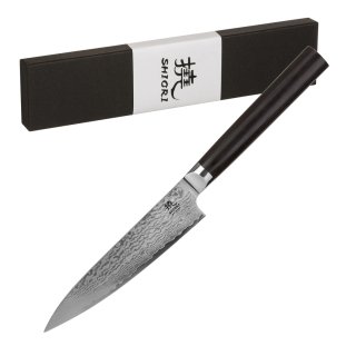 Nóż do krojenia małych i średnich produktów Shiori 撓 Kyoto Murō wielowarstwowa stal damasceńska