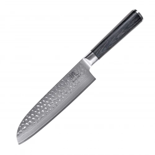 Nóż kuchenny ze stali damasceńskiej Shiori 撓 Chairo Santoku