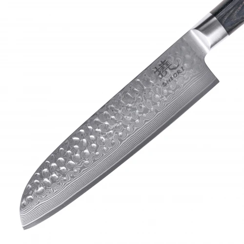 Nóż kuchenny ze stali damasceńskiej Shiori 撓 Chairo Santoku