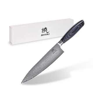 Nóż kuchenny ze stali damasceńskiej Shiori 撓 Kuro Sifu