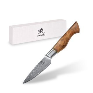 Nóż kuchenny ze stali damasceńskiej Shiori 撓 Shōto by Jakub Suchta