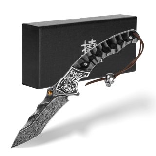 Nóż myśliwski ze stali damasceńskiej Shiori 撓 Nikuya