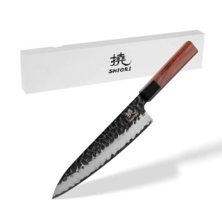 Nóż szefa kuchni Shiori 撓 Mitsuki Sifu z trzywarstwowej stali, rękojeść z rogu bawoła i drewna z sekwoi