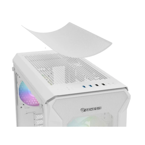 Obudowa Genesis Irid 505 ARGB V2 White Tempered Glass 
