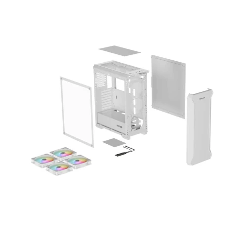 Obudowa Genesis Irid 505 ARGB V2 White Tempered Glass 