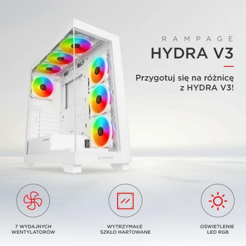 Obudowa Rampage Hydra V3 RGB Biała