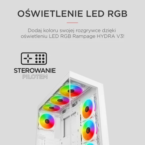 Obudowa Rampage Hydra V3 RGB Biała