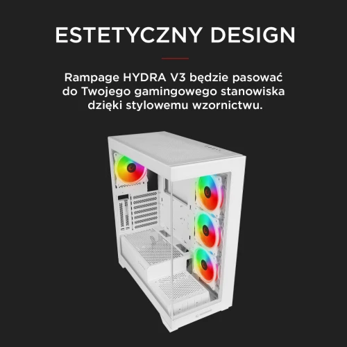 Obudowa Rampage Hydra V3 RGB Biała