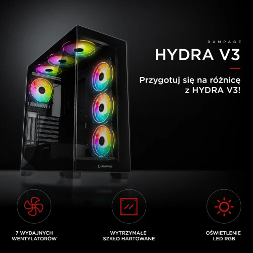 Obudowa Rampage Hydra V3 RGB Czarna