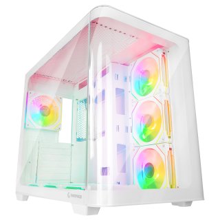 Obudowa Rampage Loopy RGB Infinity HUB Tempered Glass White