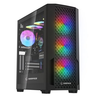 Obudowa Rampage SHELOB Tempered Glass Black