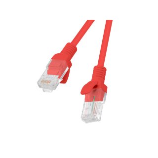 Patchcord Kat.5e Utp 0.5m Czerwony Fluke Passed Lanberg 10-pack