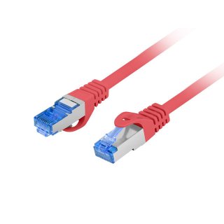 Patchcord Kat.6a S/FTP LSZH Cca 0.25m Czerwony Fluke Passed Lanberg