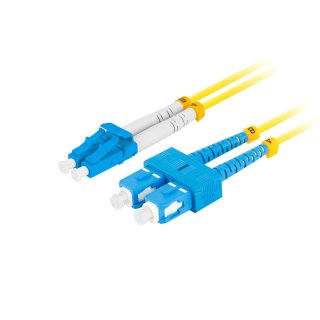 Patchcord Światłowodowy Sm Sc/upc-lc/upc Duplex 3.0mm LSZH G657a1 3m Żółty Lanberg