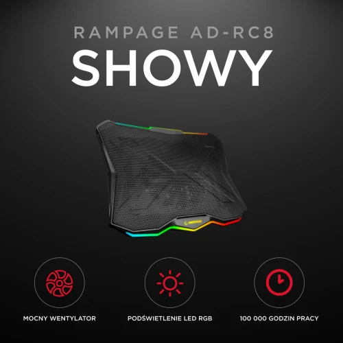 Podstawka chłodząca do laptoapa Rampage Showy RGB