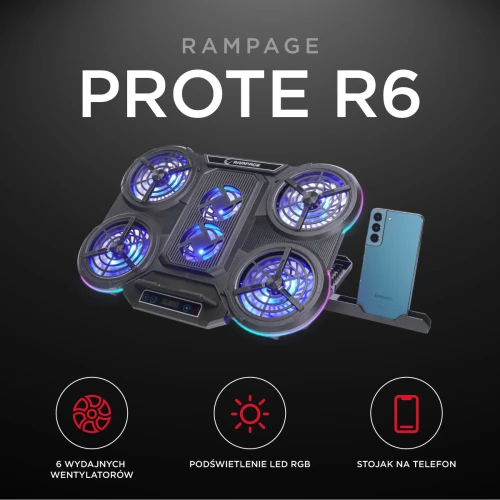 Podstawka chłodząca do laptopa Rampage Prote R6 RGB