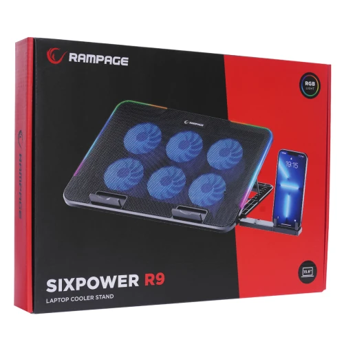 Podstawka chłodząca do laptopa Rampage Sixpower R9 RGB