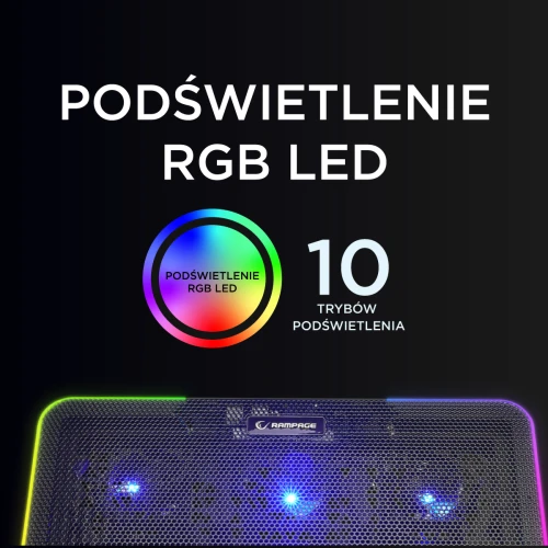 Podstawka chłodząca do laptopa Rampage Sixpower R9 RGB