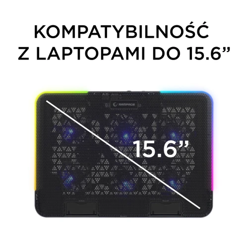 Podstawka chłodząca do laptopa Rampage Sixpower R9 RGB