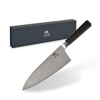 Nóż Shiori 撓 Deba - wielowarstwowa stal damasceńska