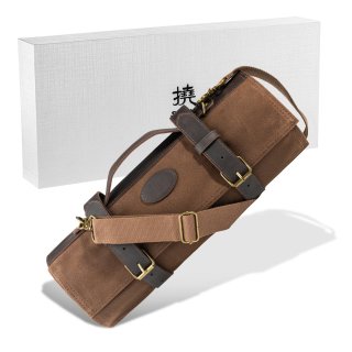 Skórzany pokrowiec na noże 12 kieszeni i dwie małe torby na zamek Shiori 撓